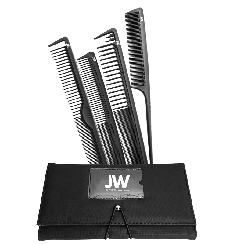JW 4 Pcs. Carbon Comb Set & Case