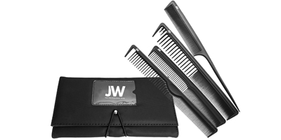 4 Pcs. Carbon Comb Set & Case JW, Combs, Case, Styling, hairstylist, 6