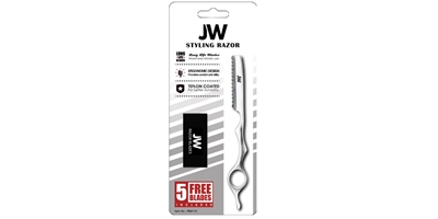 JW Razor & Blade Kit JW, Styling, Razor, Solid, Silver, Chrome, Blades, Kit